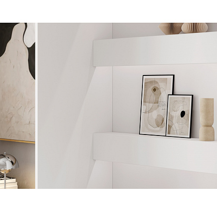 Devesto horizontální sklápěcí postel na stěnu 160 bílá LED bílá 200x160 Devesto horizontální sklápěcí postel na stěnu 160 bílá LED bílá 200x160