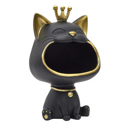 Figurka Kočka na ukládání černá/zlatá Figurka Kočka na ukládání černá/zlatá