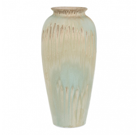 Váza keramická - tvar amfora, 40 cm, béžovo-zelená