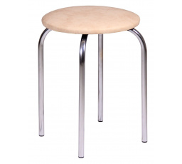 Taburet CHICO 2, Bážová ekokůže / Chrom