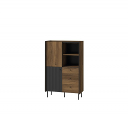 Systém "PRESTIGO" P4 (Regál 2D3S) - Barva: černá/san sebastian