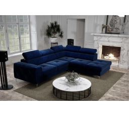 Rohová sedací souprava ORION II s funkcí spaní 225x255 cm - modrá, pravá