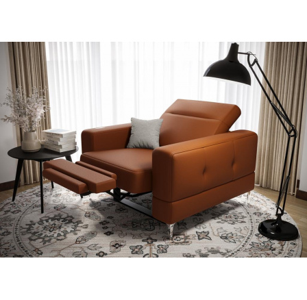 Křeslo MALIBU , relax přírodní kůže - přírodní kůže - volitelná barva