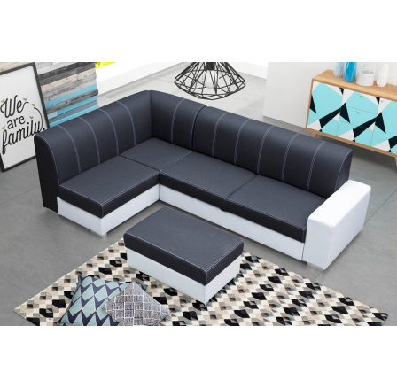 Rohová sedací souprava Rest L černá/bílá Rohová sedací souprava Rest L černá/bílá