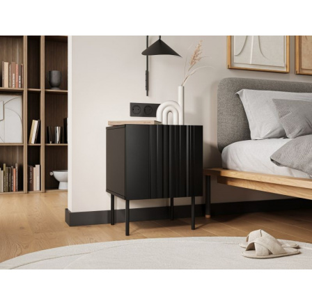 ISLA noční stolek černý mat (1 ks)=1 str. ) ISLA noční stolek černý mat (1 ks)=1 str. )