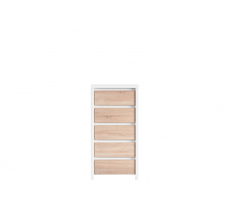 Komoda KASPIAN KOM5S bílá/dub sonoma
