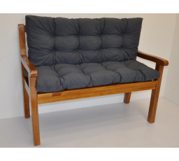 Lavička teaková 150 cm polstr tmavě šedý melír