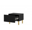Sada nočních stolků Scalia II 50 1SZ 2 ks, černý mat / zlaté nohy