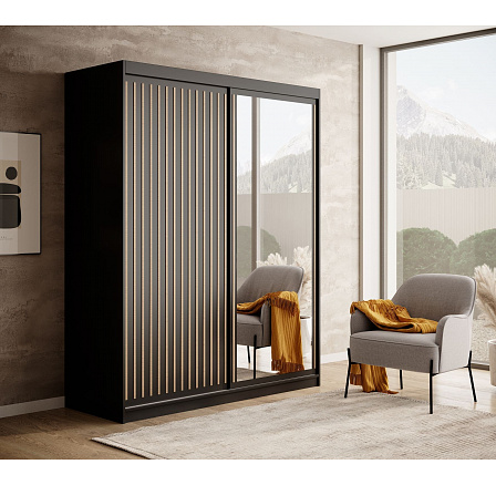 Posuvná skříň Delia 160 Černá+Artisan