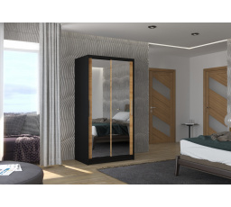 Posuvná skříň se zrcadlem NEVIO 100 Black+Artisan