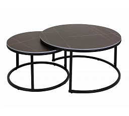 Konferenční stůl FERRANTE D, efekt černého mramoru/černý mat