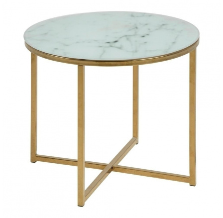 Stolek Alisma kulatý 50 Bílý / zlatý