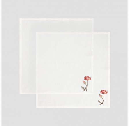 Sada 2 ks. ubrousků MEADOW FLOWERS s vyšívaným mákem 45x45cm 735158