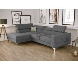 Rohová sedací souprava TOSCANIA MINI s funkcí spaní 170x250 cm - šedá , levá