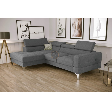 Rohová sedací souprava TOSCANIA MINI s funkcí spaní 170x250 cm - šedá , levá
