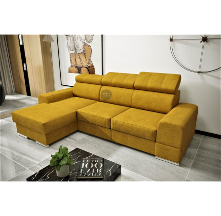 Rohová sedací souprava ROYAL MINI 260×160 - žlutá , levá