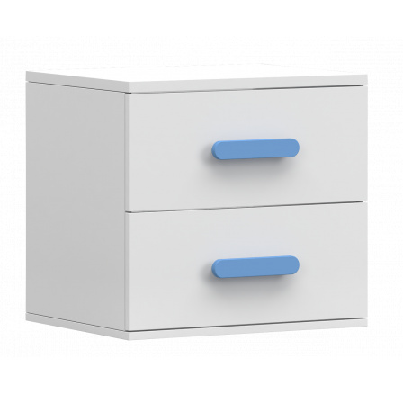 Noční stolek SMYK I - 22, Bílá Mat/Modrá