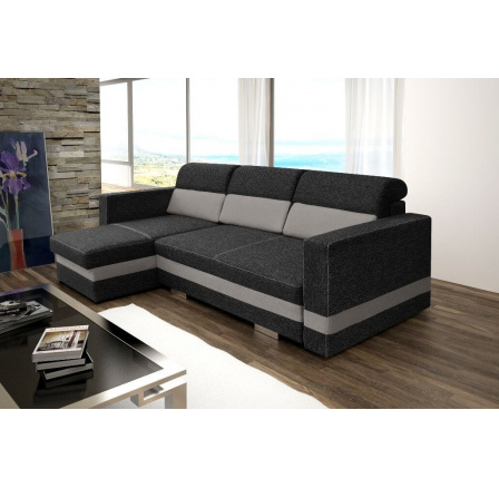 Rohová sedací souprava Rimini L černá/šedá Rohová sedací souprava Rimini L černá/šedá