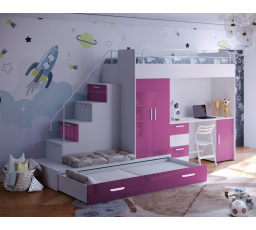 Postel PARADISE 5, Bílá Růžová Lesk