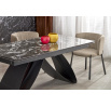 Jídelní stůl HILARIO, efekt černého mramoru/Černá