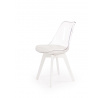 Jídelní židle K245, Bílá/Transparent