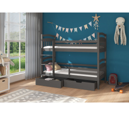 Dvoulůžková patrová postel ADA 200x90 Grafit