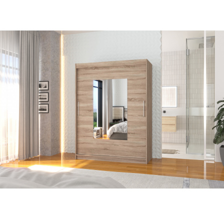 Posuvná skříň se zrcadlem DORRIGO 150 Truffle+Truffle