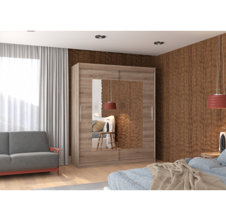 Posuvná skříň se zrcadlem ROSETTE 180 Truffle+Truffle