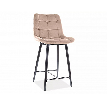 Barová židle CHIC H-2 Velvet, béžový Bluvel 28/černý mat