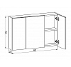 Skříňka se zrcadlem, mdf, bílá, AZR-E1132 WT