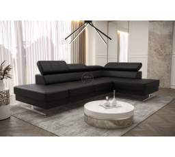 Rohová sedací souprava EMPORIO MINI 300x180 - pravá, Eko kůže černá