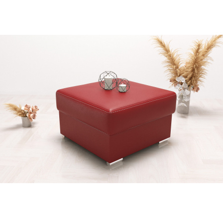 Kožený taburet  s kontejnerem 55×55
