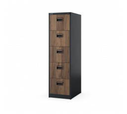 Kovová kartotéková skříň SARA V5, 460 x 1630 x 620 mm, Eco Design: antracitová/ořech