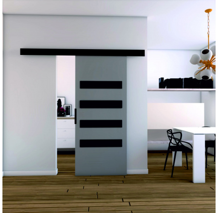 Posuvné dveře STANDART MIX F100, Šedá/Černá