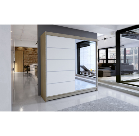 Šatní skříň TAISA III 180, Dub sonoma/Bílá Šatní skříň TAISA III 180, Dub sonoma/Bílá