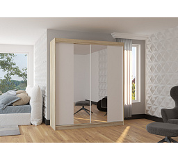 Posuvná skříň se zrcadlem BALANCE 180 Sonoma+White