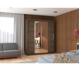 Posuvná skříň se zrcadlem DALLAS 180 Choco+Choco
