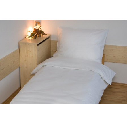 Povlečení bavlna UNI 140x200, 70x90cm Bílá nitěný knoflík