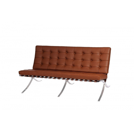 Sofa BA2 pro 2 osoby, světlá hnědá přírodní kůže