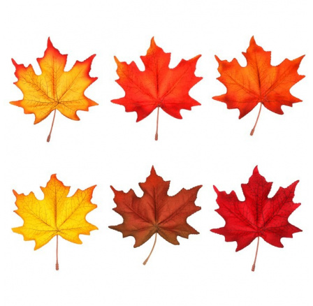 Javor - umělé listí, mix barev, cena za balení (6 ks)