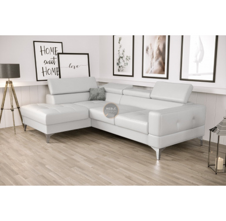 Rohová sedací souprava TOSCANIA MINI s funkcí spaní 170x250 cm - bílá eko kůže, levá