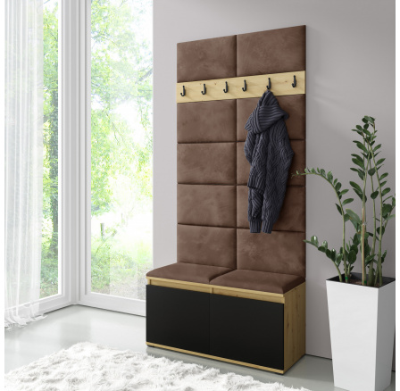 Předsíňová stěna EMI 1, Trinity 07/Artisan + černá Předsíňová stěna EMI 1, Trinity 07/Artisan + černá