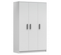 Šatní skříň 3D SMYK I - 19, Bílá Mat/Šedá
