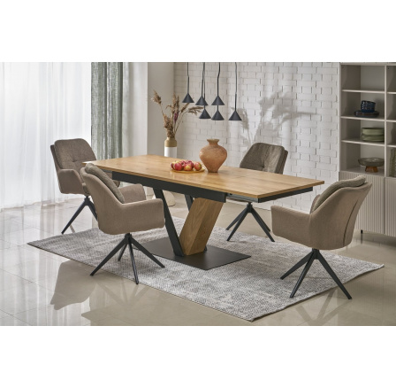 Jídelní stůl FANIS, přírodní / černá