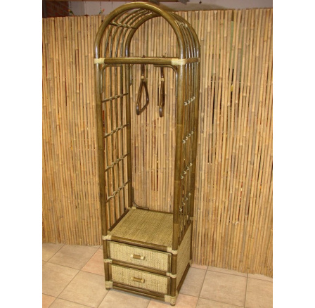 Ratanová police s věšákem hnědá 6847 Ratanová police s věšákem hnědá 6847