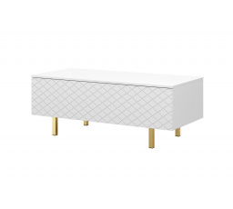 Konferenční stolek Scalia II 120 2K, bílý mat / zlaté nohy