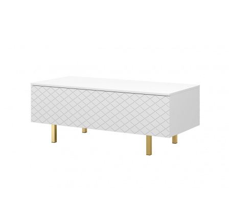 Konferenční stolek Scalia II 120 2K, bílý mat / zlaté nohy