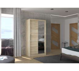 Posuvná skříň se zrcadlem BAROS 100 Sonoma+Sonoma