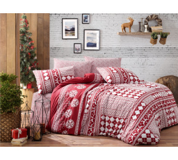 Vánoční bavlněný povlak na polštář Christmas red 30x40