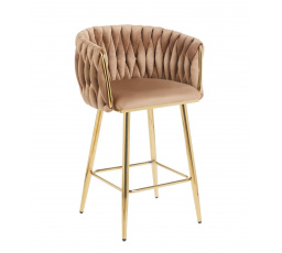 Barová židle H7-FX (G), cappuccino / zlatá